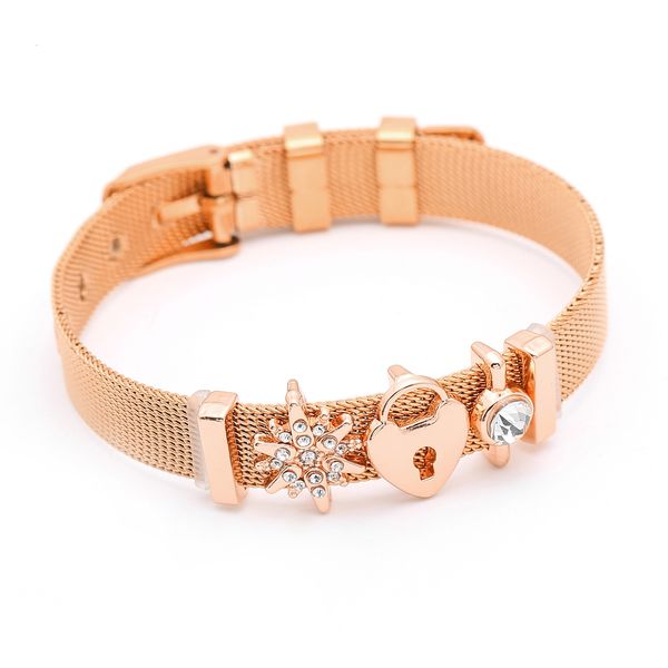 

keeper stainless steel reticular bracelet popular diy ornaments, Golden;silver