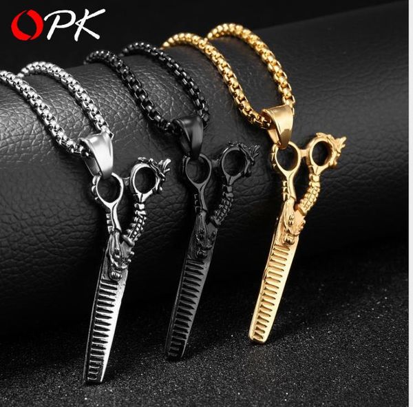 

european and american style men's pendant dragon scissors pendant, Silver