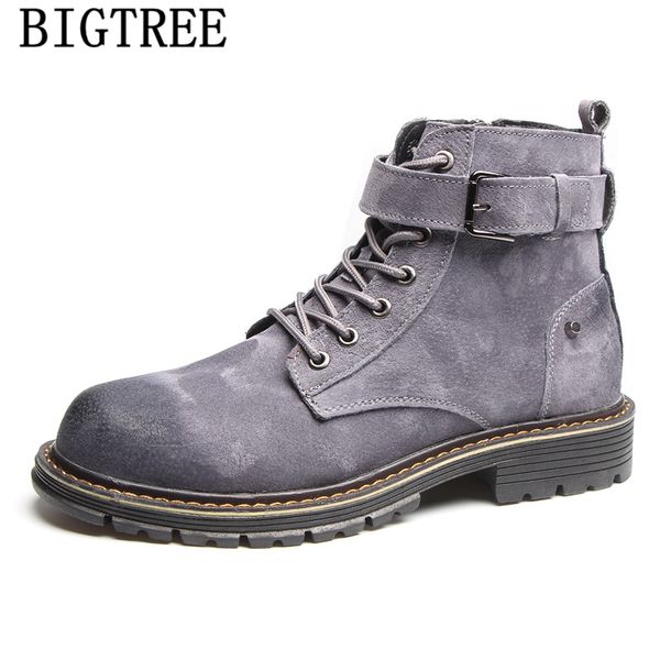 

winter shoes men boots genuine leather shoes men ankle boots snow designer zapatos de mujer ayakkabi, Black