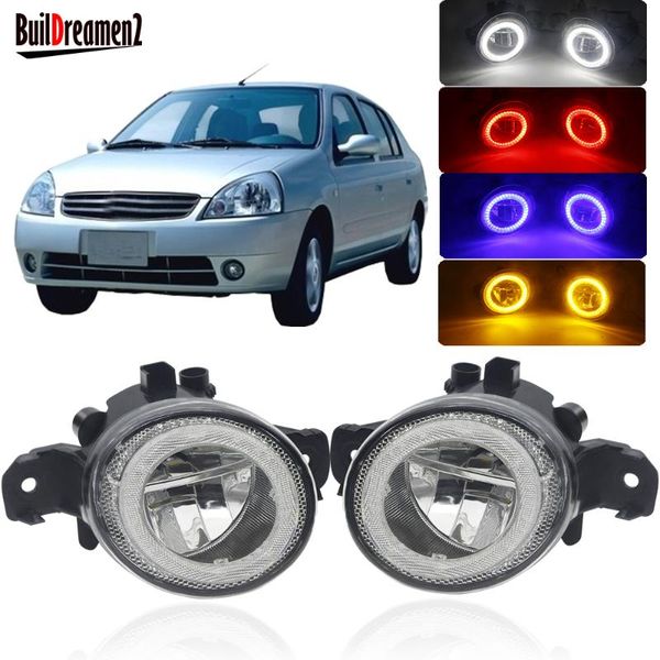 

2 x car front bumper fog light led angel eye daytime running light drl 4000lm 12v high bright for platina 2002-2010