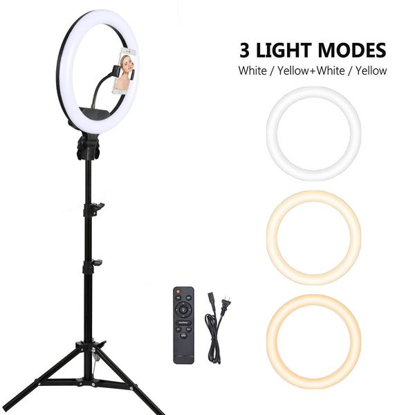 

13''/33cm 12'' selfie ring light pgraphy lighting with remote control and tripod for streaming makeup youtube video shoo