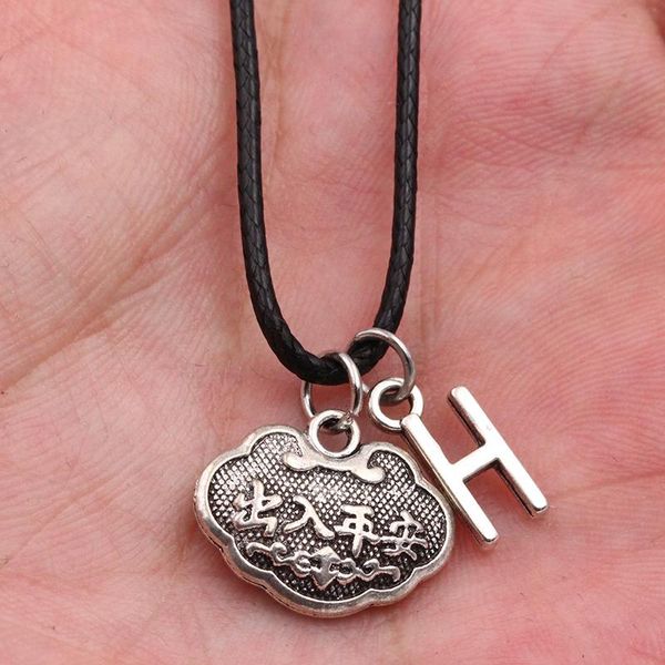 

2020 новый a-z письмо путешествия безопасно поделки ручной работы подвеска кожа ожерелье для мужчин женщин ювелирная мода пара сувениры nbxl, Silver