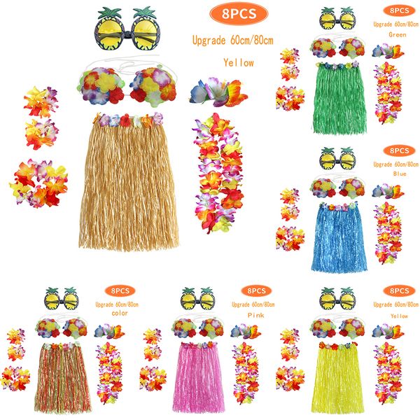 

8pcs/set women beach hawaiian hula costume party dress