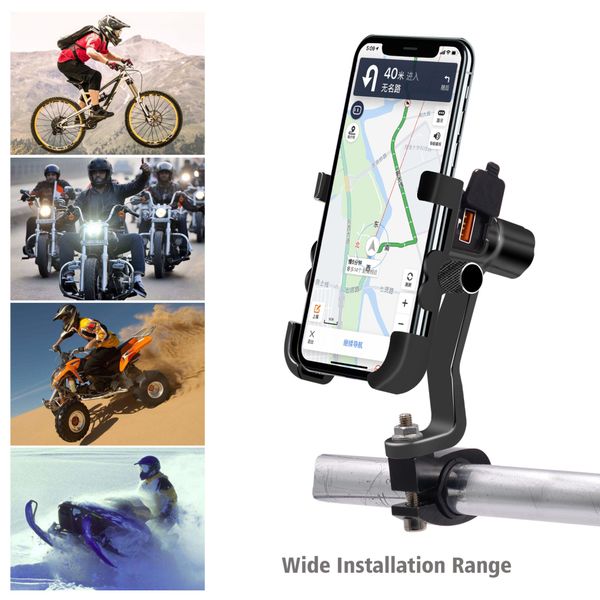 

aubtec bike bicycle motorcycle phone holder 360 rotation aluminum alloy gps mount holder motor phone support bracket mount