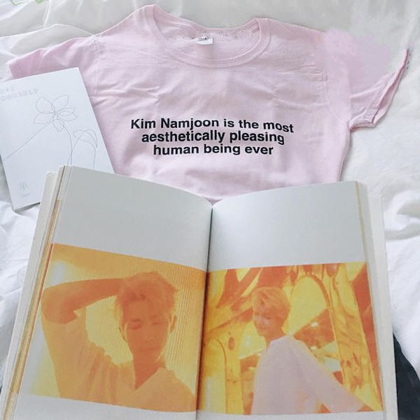 

okoufen kpop sytle тенниска ким namjoon стрит является наиболее эстетично человеческим существом футболки вершины тройников crewneck, White