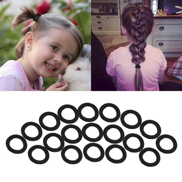 

50pcs/set solid color hair circle black nylon elastic hair bands ponytail rubber bands scrunchie headbands accessories, Slivery;white