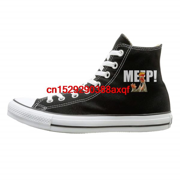 

casual shoes teenagers boys and girls sports shoes beaker the muppets high-canvas shoes for men women, Black