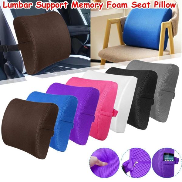 

soft memory foam car seat pillows breathable lumbar support back massager waist cushion for chairs home office relieve pain warm