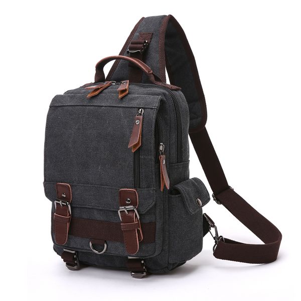 

canvas shoulder bags for men women retro leather messenger chest bag canvas crossbody bag large capacity handbag