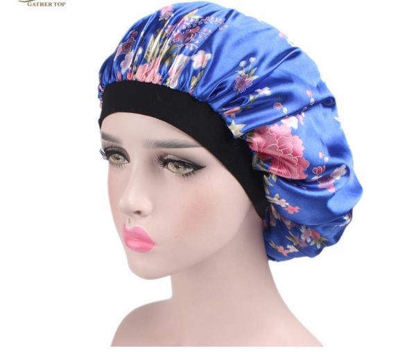 

for sleeping cap satin salon bonnet hat women hair night sleep comfortable soft loss cap ladies turban ibjxb, White;black