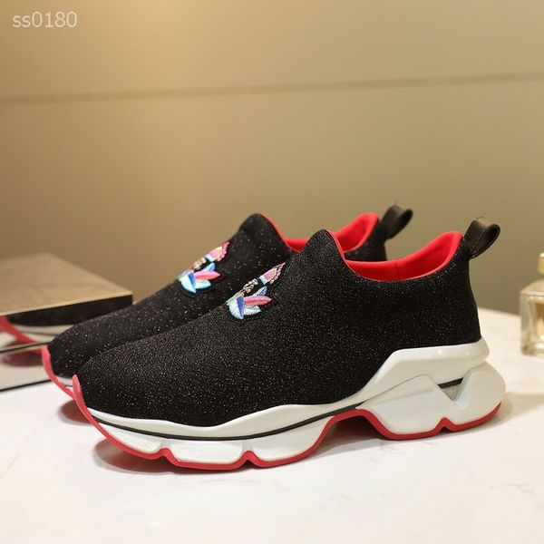 

new 2020 black sneakers bottom is red shoe low cut suede spike shoes for men and women luxury shoes party wedding comfortable sneakers