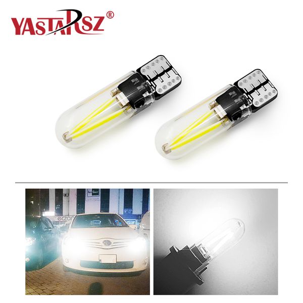 

t10 w5w led bulb t10 led drl car interior light smd 194 168 cob glass auto filament lamp 12v 24v white yellow crystal blue new