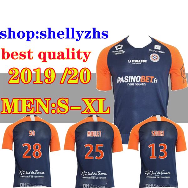 

19 20 montpellier occer jer ey herault home away 2019 2020 montpellier maillot de foot avanier lecomte laborde delort football hirt