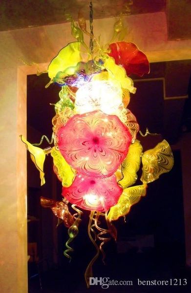 

hand blown murano glass flower chandelier light led bulbs art plates chandelier lighting lamp