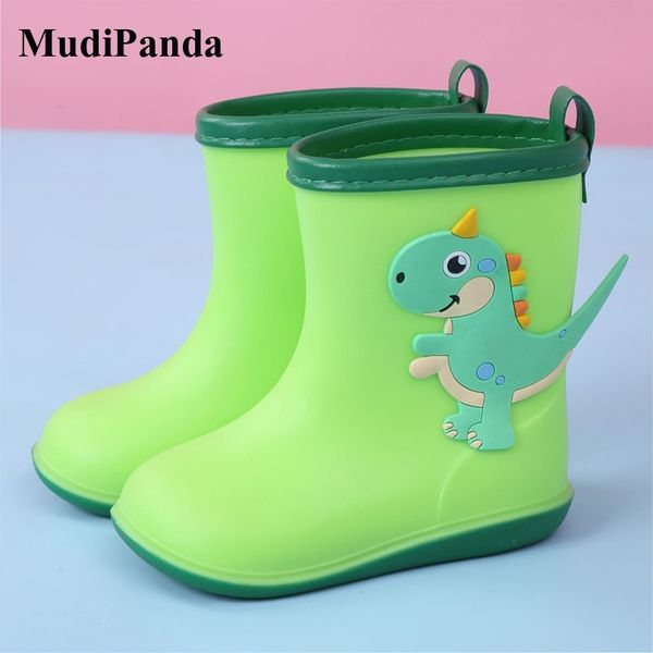 

mudipanda kids baby boys girls rain shoes winter children' cartoon boots pvc cute waterproof non-slip buckle ankle, Black;grey