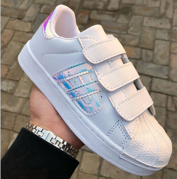 

good quality designer casual sport shoes kids sneakers casual shoes stan smith sneakers children casual running shoes superstar size 26-35, Black