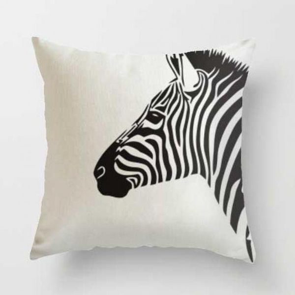 

simple black and white pillow zebra dandelion leaf feathers english letter yellow plush cushion nordic style for home decor