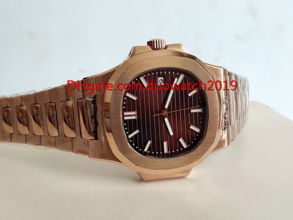 

2019 selling men's watch products classic series 5711/1a 1r 010 date 18k rose goldbrown dial 40mm sapphire asia mechani, Slivery;brown