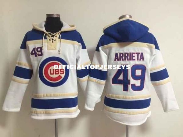 

men's #49 arrieta white baseball jersey hoodies fast shipping, Black;blue
