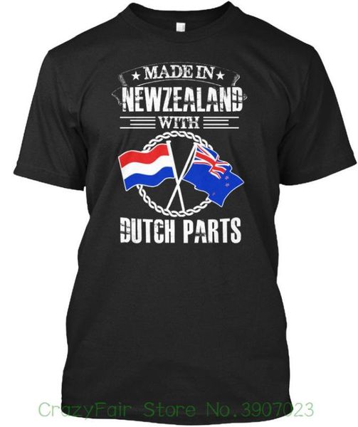 

made in newzealand with dutch parts - standard t-shirt ( s - 5xl ) couple casual o-neck, White;black
