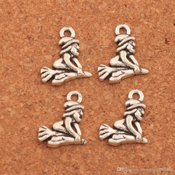 

200шт много колдунья на метле spacer charm beads античная серебряные подвески сплава ювелирные изделия ручной работы diy l118 16.3x14.4mm, Bronze;silver