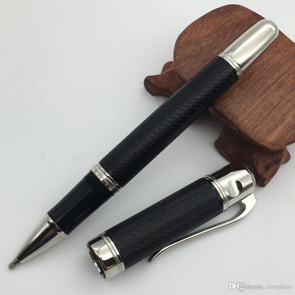 

good quality classical black/red metal roller ball pen silver clip mt luxury pens with serial number