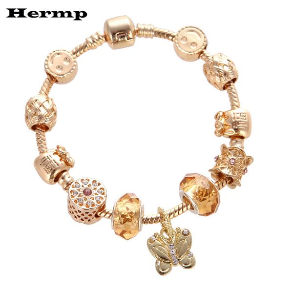 

hermp crystal heart charm bracelets & bangles golden bracelets for women jewellery bracelet, Black