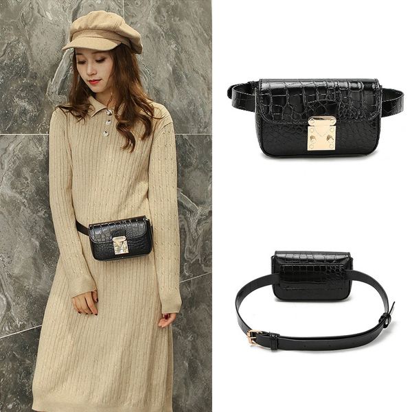 

new women's waist bag 2020 new summer crocodile pattern crossbody bag fashion wild casual waist tide ins chest