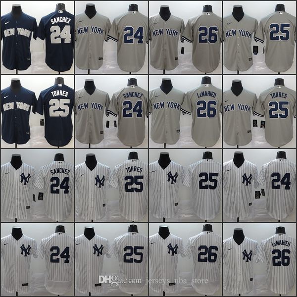 

yankee new 2020 york jersey gary sanchez gleyber dj lemahieu jersey, Blue;black