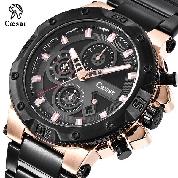 

ocysa rose gold black luxury fashion quartz movement chronograph waterproof sport mens designer watches wristwatches male watch men 2020, Slivery;brown