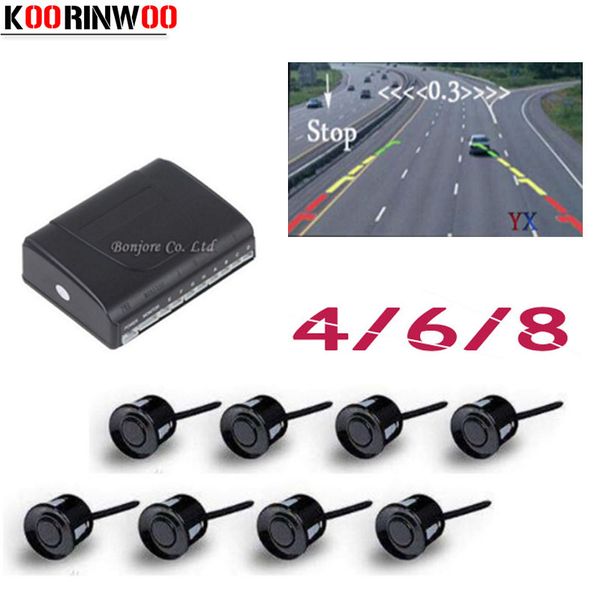 

koorinwoo 2019 parktronics car parking sensors 8/6/4 radars alarm probe detector rca video system show distance image assistance