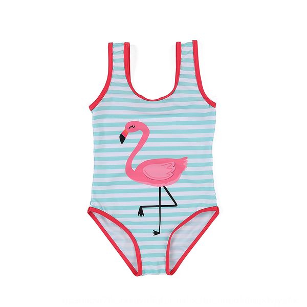 

2019 children's flamingo printed one-piece girl 2019 children's swimsuit flamingo printed one-piece swimsuit girl, White;black