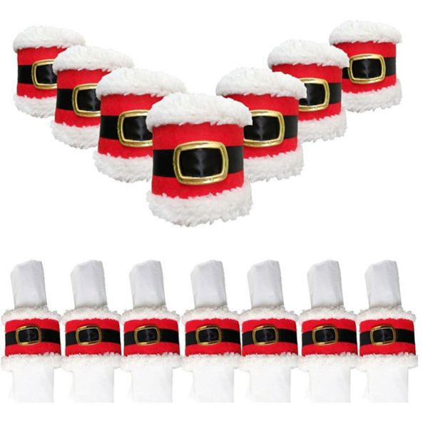 

1/4 pcs santa claus napkin ring xmas towel holder circles christmas dinner party table decor christmas home decor