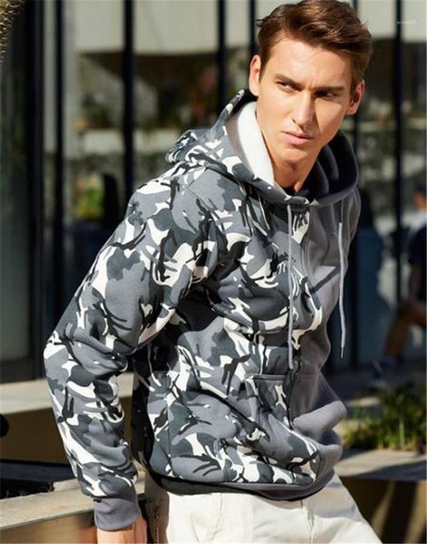 

pocket print mens hoodies casual males clothing half camouflage panelled mens designer hoodies fashion loose big, Black