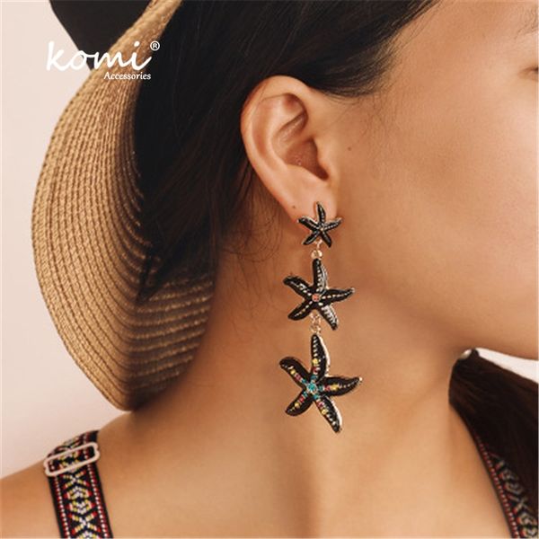 

коми boho блестящая падения rhinestone нефти морская звезда мотаться серьги смазливая размер формы звезды мотаться серьги свадебные аксессуа, Silver