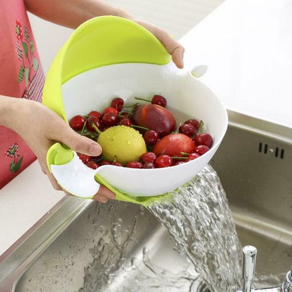 

plastic vegetable fruit rice washing drain strainer colander basket kitchen tool