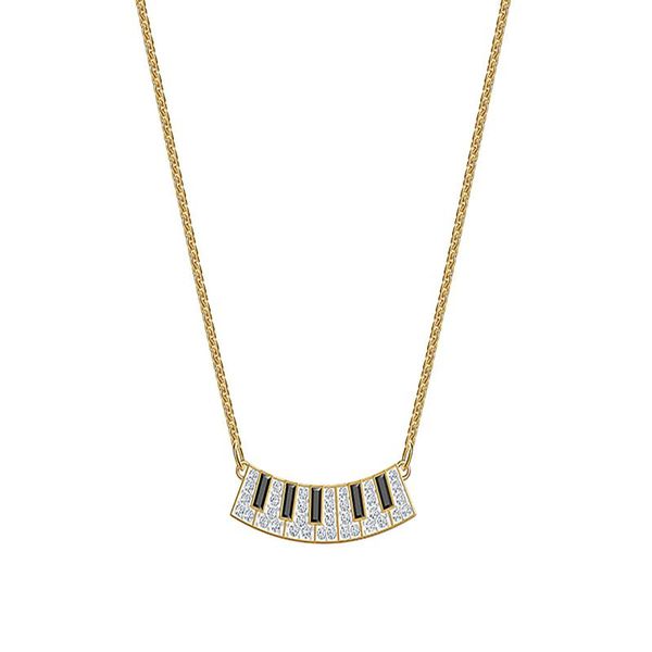

necklace swa fashion piano smile gold color simple choker jewelry, Silver