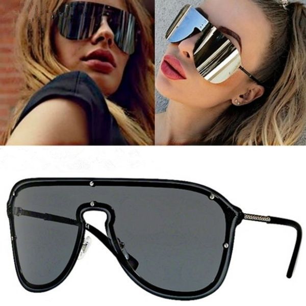 

2180 sunglasses with box for women brand design rimless frame connection lens uv400 coating mirrorr lens steampunk summer big style, White;black