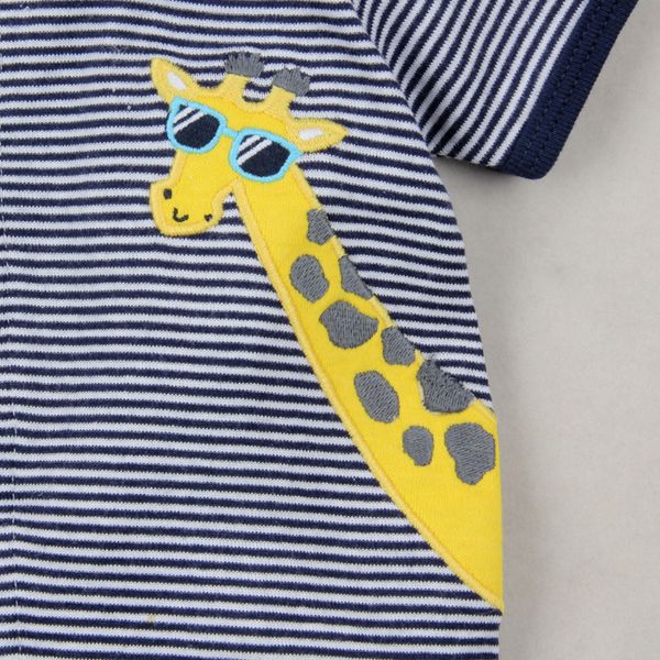

100% cotton infant baby boys clothes summer short sleeve rompers newborn baby body clothes cartoon animal pajamas for baby girl, Blue