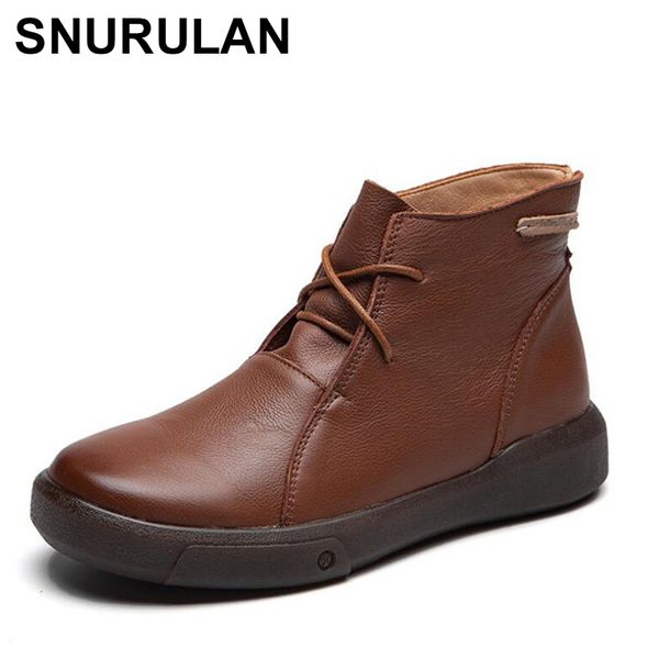 

snurulan winter ankle boots; women's shoes made of genuine leather; fashionable shoes; women's work shoes; shoes, Black