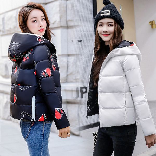 

buy loose double -sided cats jas beautiful bread upper winter coats women students cotton upper, Black