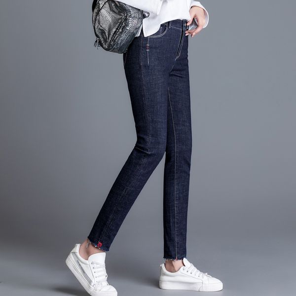 

women's jeans explosion models 2021 spring ladies were thin stretch, Blue