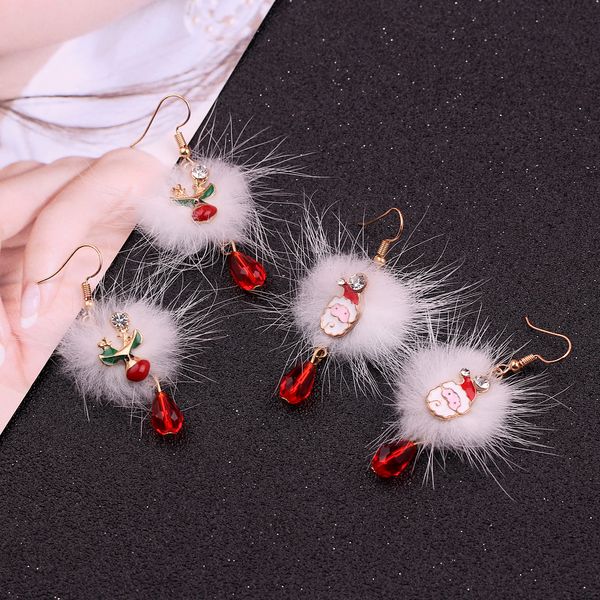 

delivery of santa claus earrings earrings, earrings, christmas tree bells, socks, new year's ear jewelry accessories women gifts, Golden