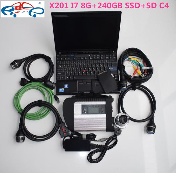 

auto repair diagnostic tool automotivo scanner mb star c4 sd compact c4 used lapx201 i7 8g 360gb ssd soft-ware v06.2023