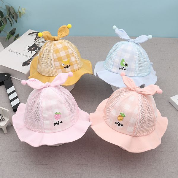 

thin princess fisherman 1-year-old cute fisherman hat hat cap cap super cute baby male and female baby sunshade breathable 6, Yellow