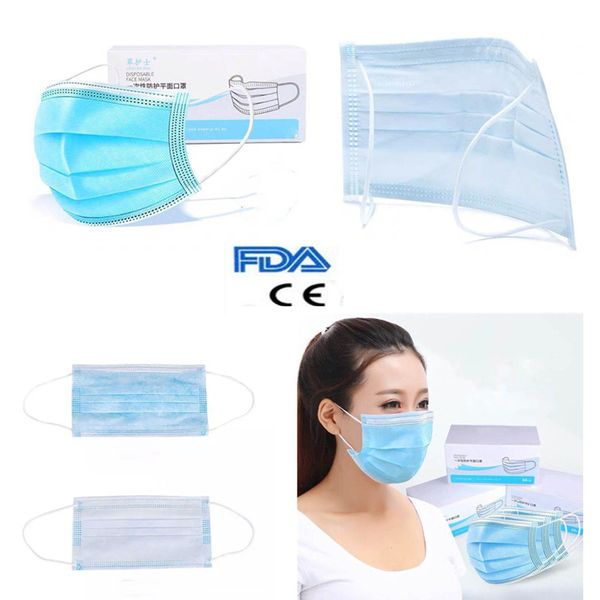 

50 pcs price 4ply disposable non-woven dust face mask safty masks shipping free