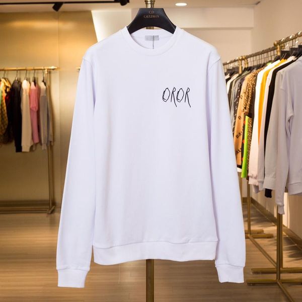 

19fw france sanskrit logo embroidery cotton sweatshirt europe long sleeve sweatshirt fashion casual coat hflswy318, Black