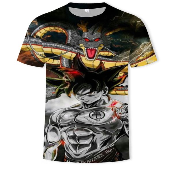

mens designer dragon ball 3d digital printing pullover short sleeve t-shirt, White;black