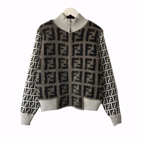 

1120 2019 autumn sweater long sleeve crew neck cardigan letter zipper brand same style prom red khaki fashion luxury womens clothes, White;black