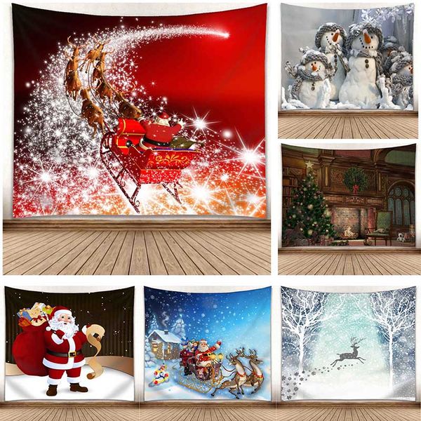 Christmas Wall Hanging Tapestry Xmas Art Home Ornament Blanket Decor US